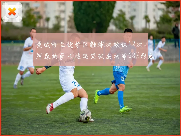 曼城哈兰德禁区触球次数仅12次，阿森纳萨卡边路突破成功率68%形成鲜明对比